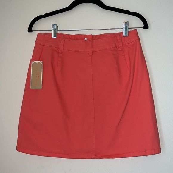 NWT- Copper key skirt - denim skirt - size 7 juniors - coral - Picture 2 of 4